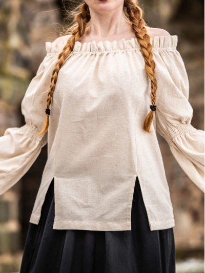 Trollfelsen Mittelalter Bluse Leonardo Carbone Emma natur Leinen08